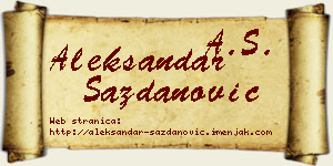 Aleksandar Sazdanović vizit kartica